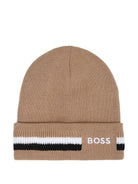 Berretto per bambino Boss Kids beige con logo ricamato J53586 269 BOSS KIDS 