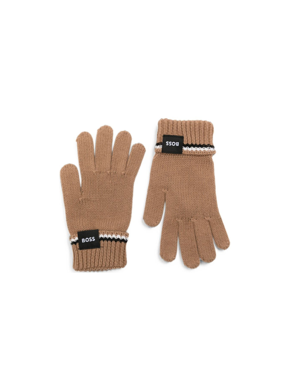 Guanti per bambino Boss Kids marrone con patch con logo J53589 269 BOSS KIDS 