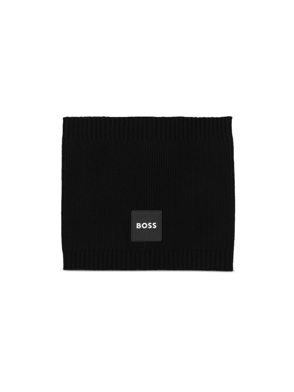 Sciarpa per bambino Boss Kids nera con applicazione logo sul davanti J53590 09B BOSS KIDS 