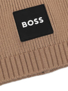 Sciarpa per bambino Boss Kids marrone con applicazione logo sul davanti J53590 269 BOSS KIDS 