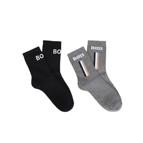 Set di due paia di calzini per bambino Boss Kids multicolore con logo ricamato J53592 09B BOSS KIDS 