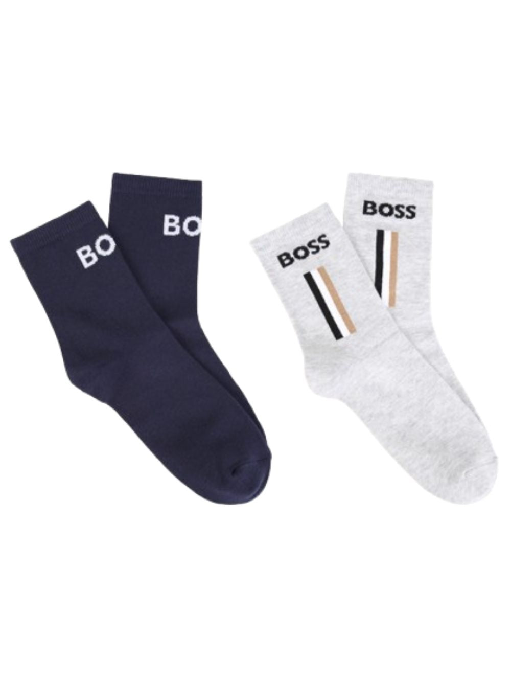 Set di due paia di calzini per bambino Boss Kids multicolore con logo ricamato J53592 849 BOSS KIDS 