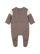 Tutina per neonato Boss Kids marrone con applicazione frontale con logo J53603 31D BOSS KIDS 