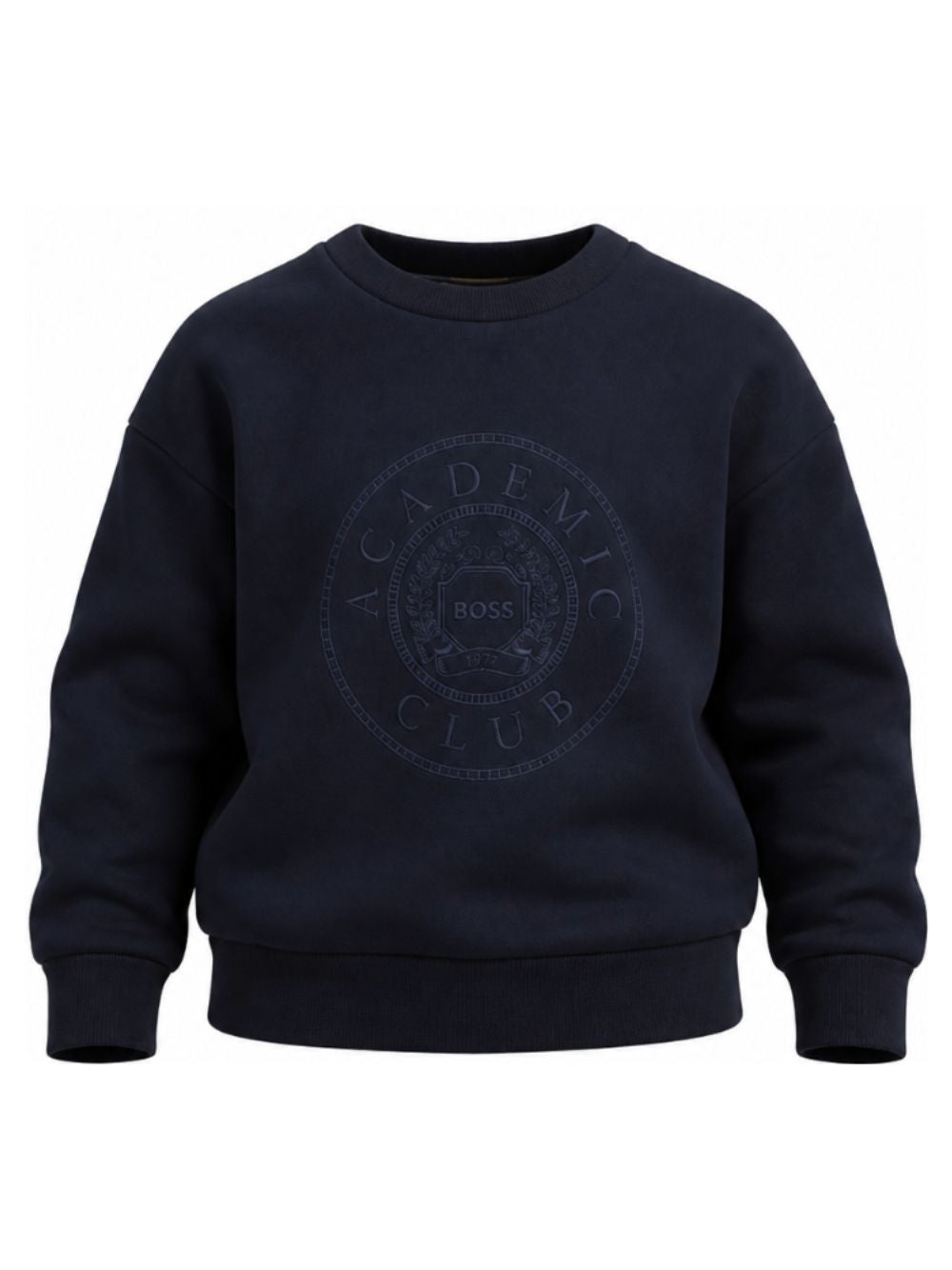 Felpa per bambino Boss Kids blu con logo ricamato sul davanti J53606 849 BOSS KIDS 