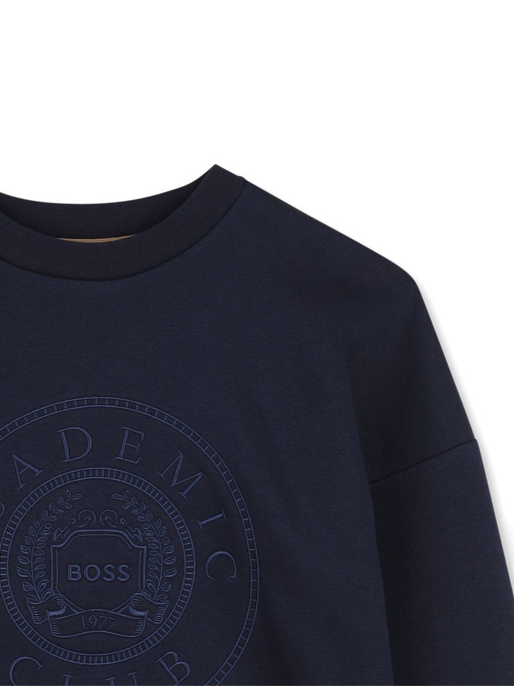 Felpa per bambino Boss Kids blu con logo ricamato sul davanti J53606 849 BOSS KIDS 