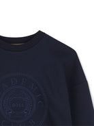 Felpa per bambino Boss Kids blu con logo ricamato sul davanti J53606 849 BOSS KIDS 