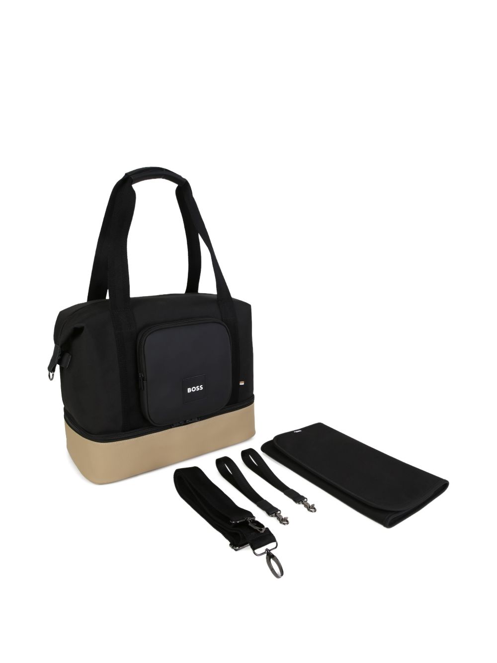 Borsa fasciatoio per neonato Boss Kids nera con design a inserti J53608 09B BOSS KIDS 