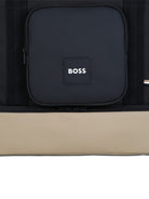 Borsa fasciatoio per neonato Boss Kids nera con design a inserti J53608 09B BOSS KIDS 