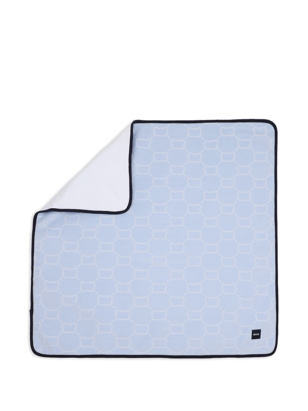 Coperta per neonato Boss Kids azzurra con logo sul davanti J53638 771 BOSS KIDS 