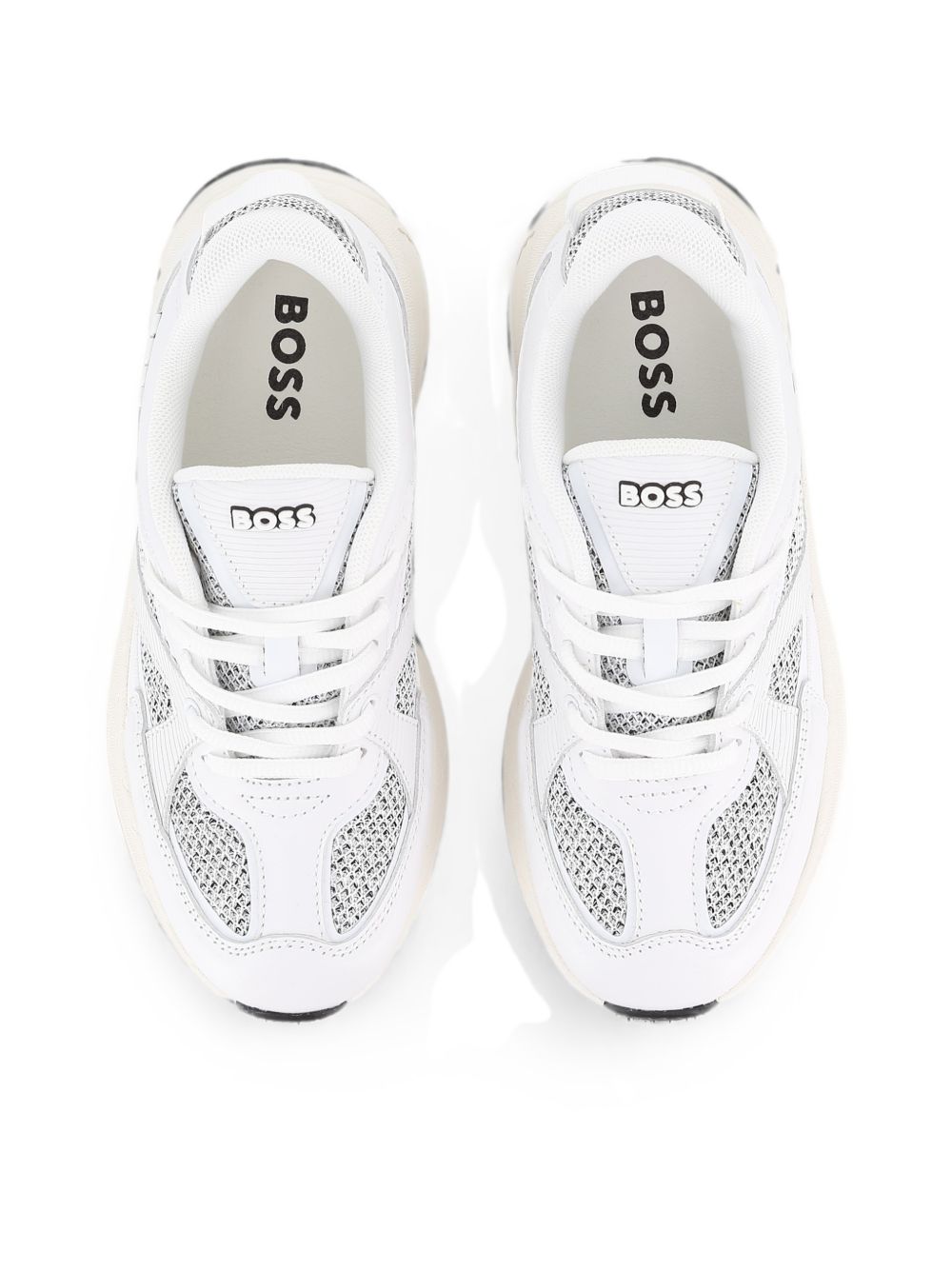 Sneaker per bambino Boss Kids bianche con inserti in rete J53642 10P BOSS KIDS 