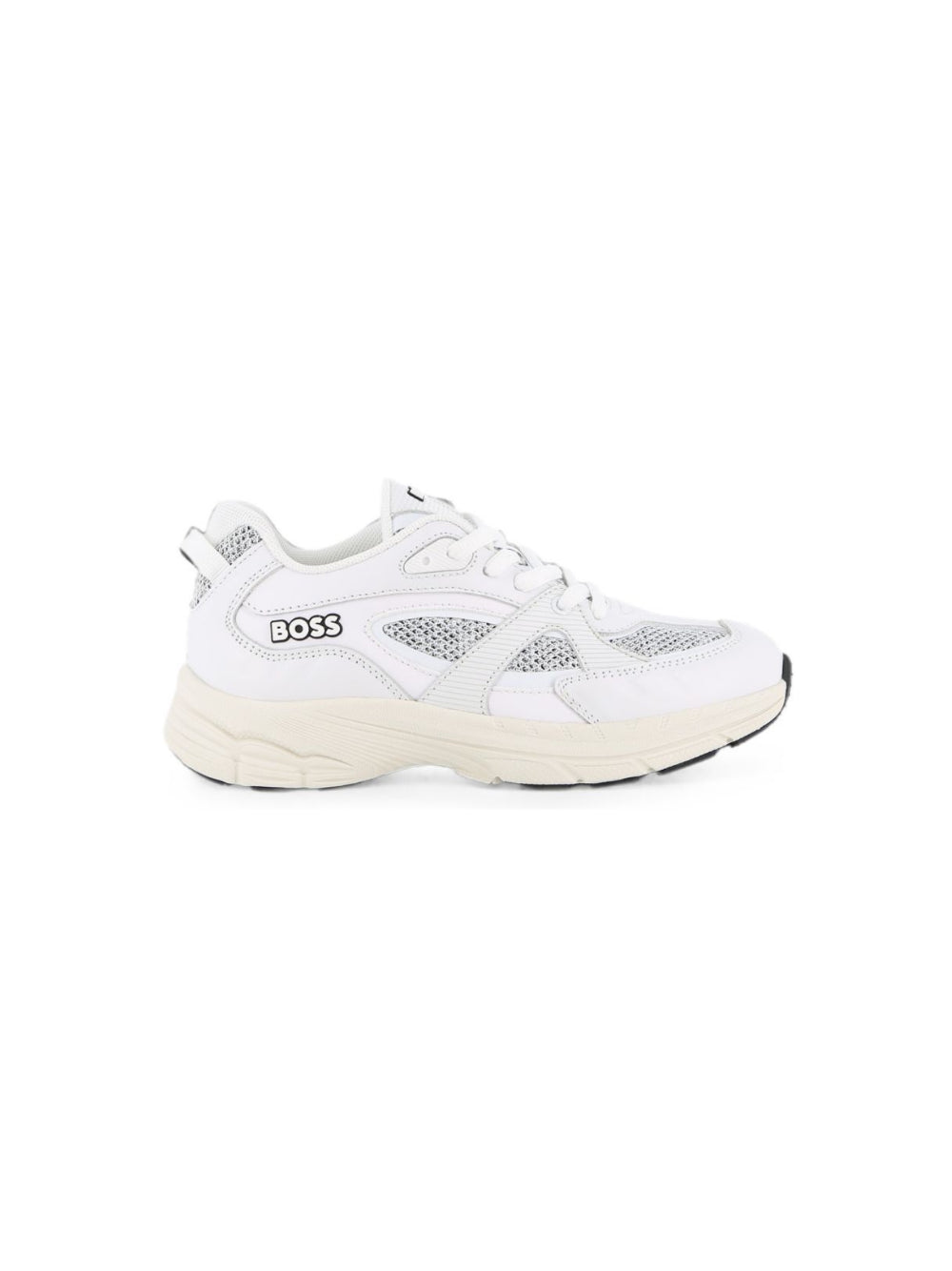 Sneaker per bambino Boss Kids bianche con inserti in rete J53642 10P BOSS KIDS 