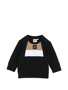 Set felpa e pantaloni per neonato Boss Kids nero con design color-block J53699 09B BOSS KIDS 
