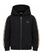 Felpa per bambini Burberry Kids nera con logo ricamato e zip 8108062 A1189 BURBERRY KIDS 