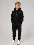 Felpa per bambini Burberry Kids nera con logo ricamato e zip 8108062 A1189 BURBERRY KIDS 