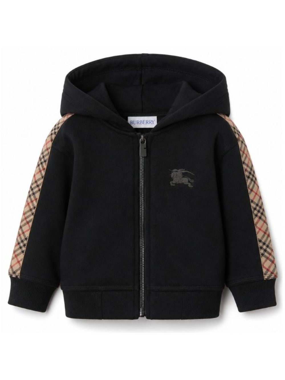 Felpa per neonati Burberry Kids nera con logo ricamato e zip 8108852 A1189 BURBERRY KIDS 