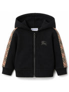 Felpa per neonati Burberry Kids nera con logo ricamato e zip 8108852 A1189 BURBERRY KIDS 