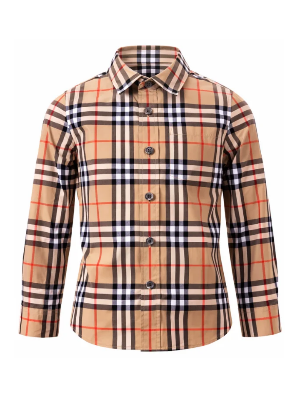 Camicia per bambino Burberry Kids beige con colletto a punta 8117166 B9368 BURBERRY KIDS 