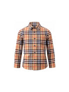 Camicia per bambino Burberry Kids beige con colletto a punta 8117166 B9368 BURBERRY KIDS 