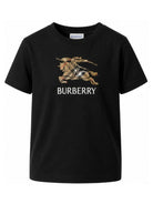T-shirt per bambino Burberry Kids nera con stampa grafica sul davanti 8117292 A1189 BURBERRY KIDS 