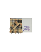 Coperta per neonati Burberry Kids beige sabbia con bordo sfragiato 8117406 B9368 BURBERRY KIDS 