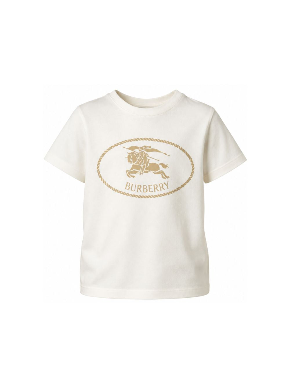T-shirt per bambini Burberry Kids bianca con motivo Equestrian Knight 8125836 A2014 BURBERRY KIDS 