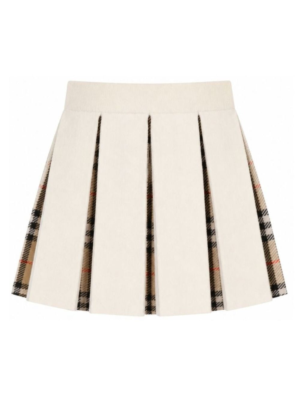 Gonna plissettata per bambina Burberry Kids beige in misto lana Check 8125915 A1452 BURBERRY KIDS 