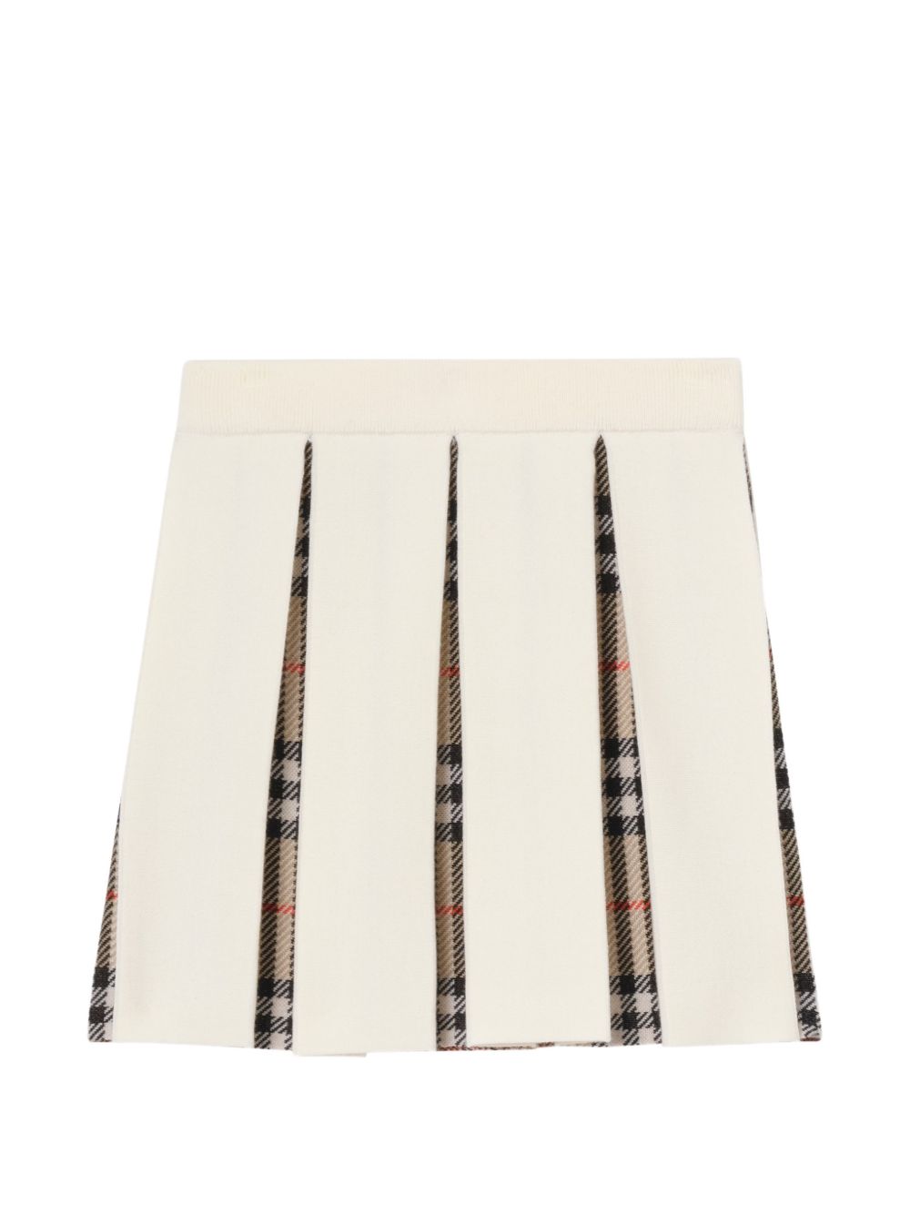 Gonna plissettata per bambina Burberry Kids beige in misto lana Check 8125915 A1452 BURBERRY KIDS 