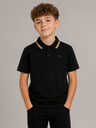 T-shirt per bambino Burberry Kids nera con dettagli con motivo Vintage Check 8126317 A1189 BURBERRY KIDS 