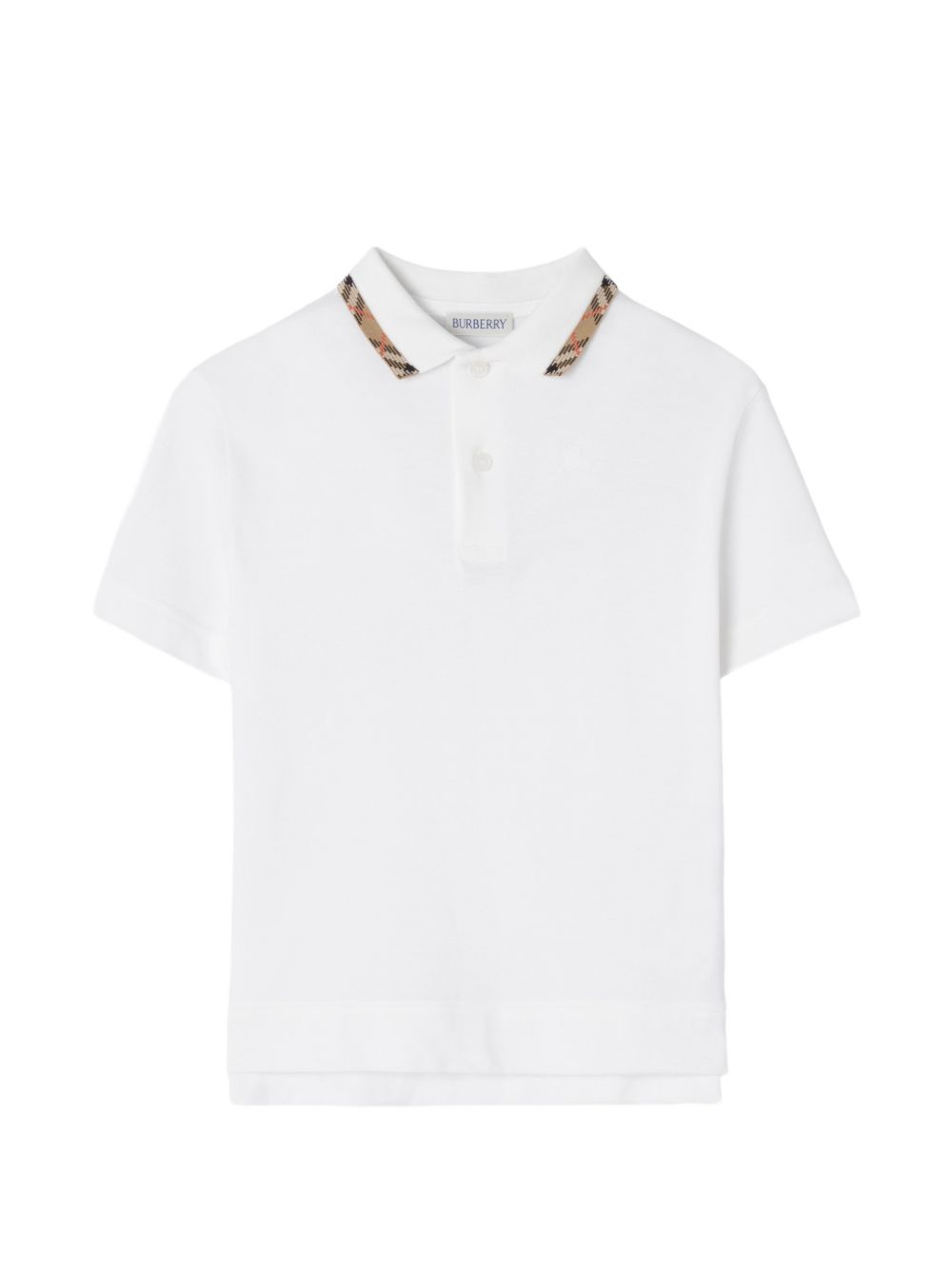 T-shirt per bambino Burberry Kids bianca con inserti con motivo Vintage Check 8126318 A1464 BURBERRY KIDS 