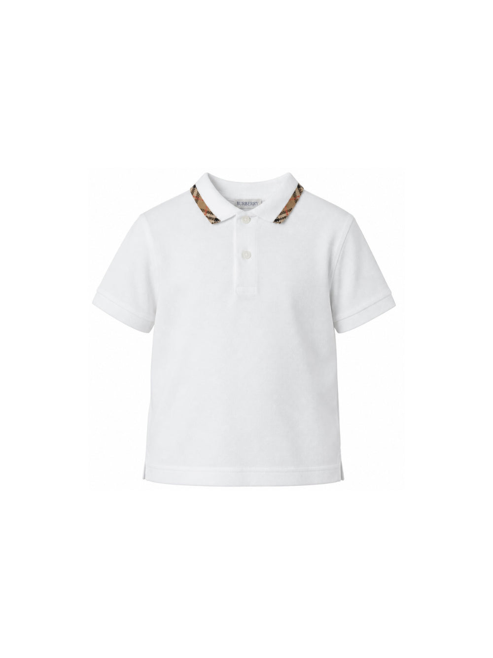 T-shirt per bambino Burberry Kids bianca con inserti con motivo Vintage Check 8126318 A1464 BURBERRY KIDS 