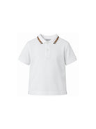 T-shirt per bambino Burberry Kids bianca con inserti con motivo Vintage Check 8126318 A1464 BURBERRY KIDS 