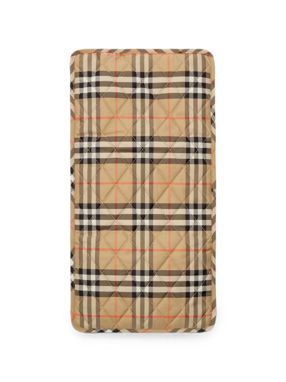 Borsa fasciatoio per neonati Burberry Kids nera in nylon trapuntato con finiture a quadri 8126771 A1189 BURBERRY KIDS 