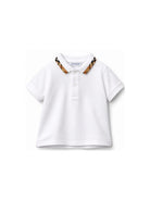 T-shirt per neonato Burberry Kids bianca con dettagli con motivo Vintage Check 8126808 A1464 BURBERRY KIDS 
