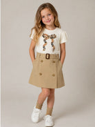 Gonna per neonata Burberry Kids beige con decorazione con bottoni 8126823 B9719 BURBERRY KIDS 