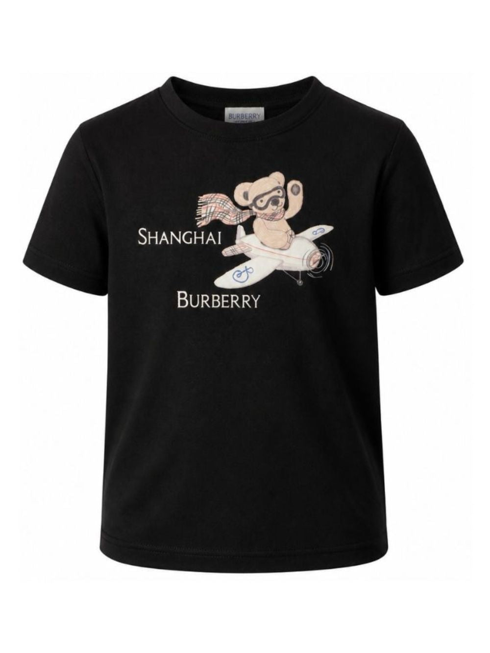 T-shirt per bambini Burberry Kids nera con motivo Shanghai Bear 8127199 A1189 BURBERRY KIDS 