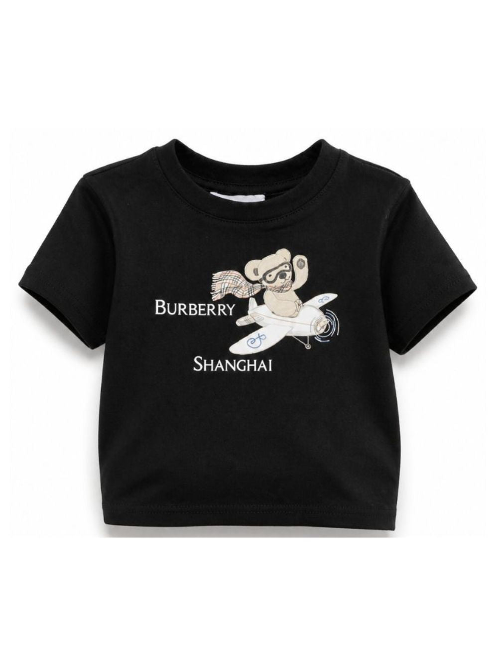 T-shirt per neonati Burberry Kids nera con stampa grafica Shanghai Bear 8129769 A1189 BURBERRY KIDS 