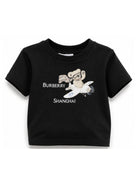 T-shirt per neonati Burberry Kids nera con stampa grafica Shanghai Bear 8129769 A1189 BURBERRY KIDS 