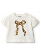T-shirt per neonata Burberry Kids bianca con motivo fiocco Check 8129936 A2014 BURBERRY KIDS 