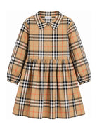 Abito per bambina Burberry Kids beige con motivo Vintage Check 8130891 B9368 BURBERRY KIDS 