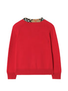 Cardigan per bambino Burberry Kids rosso con motivo Check 8130898 A4587 BURBERRY KIDS 