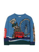 Maglione per bambino Burberry Kids azzurro con motivo London Bear 8131184 A1938 BURBERRY KIDS 