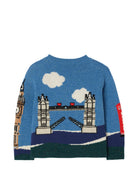 Maglione per bambino Burberry Kids azzurro con motivo London Bear 8131184 A1938 BURBERRY KIDS 