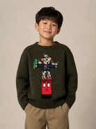 Maglione per bambino Burberry Kids verde con motivo Postbox Bear 8131186 C5083 BURBERRY KIDS 