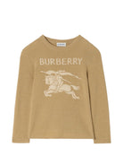 Maglione per bambina Burberry Kids beige con ricamo Equestrian Knight 8131242 B1016 BURBERRY KIDS 