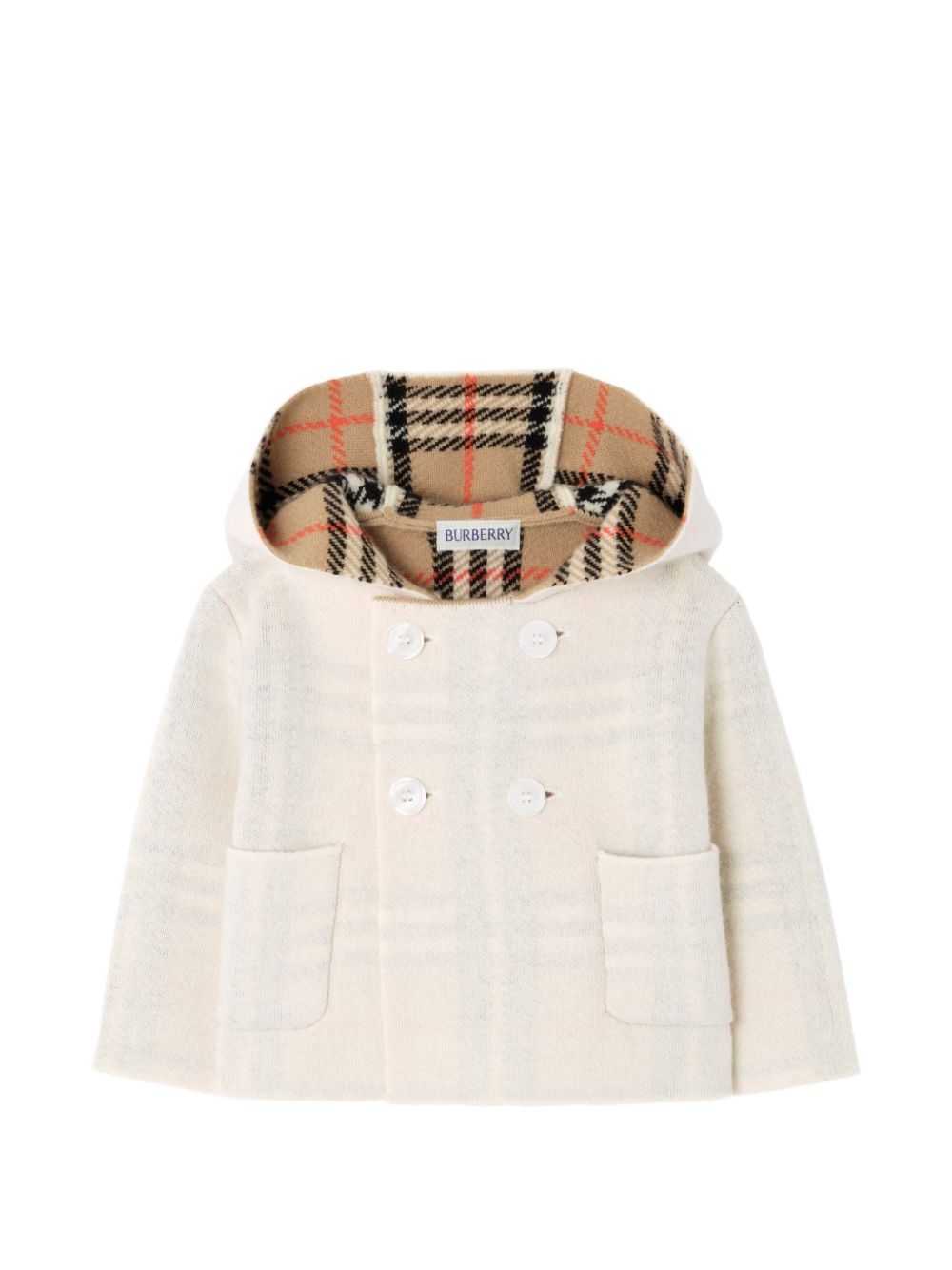 Cappotto per neonati Burberry Kids beige con motivo Check 8131321 A1452 BURBERRY KIDS 