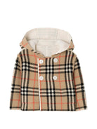 Cappotto per neonati Burberry Kids beige con motivo Check 8131321 A1452 BURBERRY KIDS 