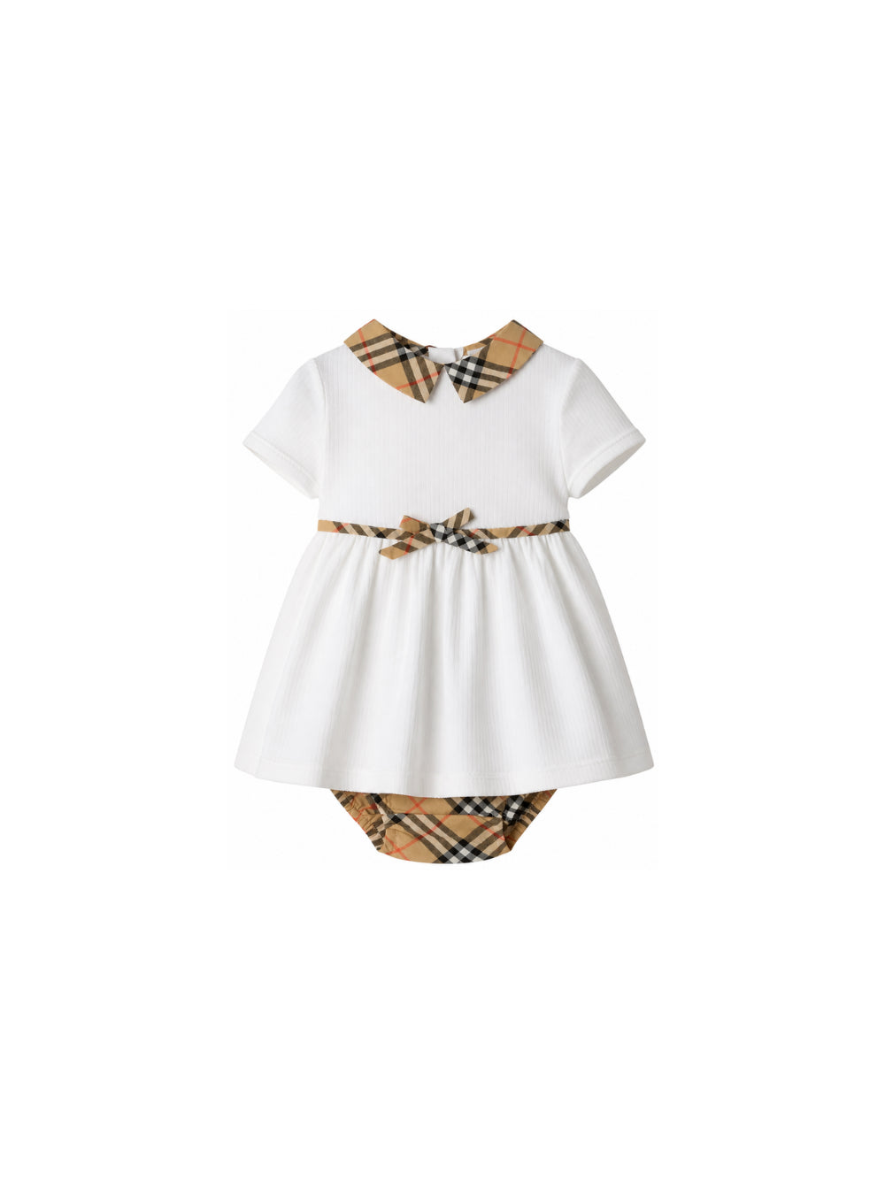 Abito per neonata Burberry Kids bianco con motivo House Check 8131661 A1464 BURBERRY KIDS 
