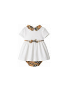 Abito per neonata Burberry Kids bianco con motivo House Check 8131661 A1464 BURBERRY KIDS 