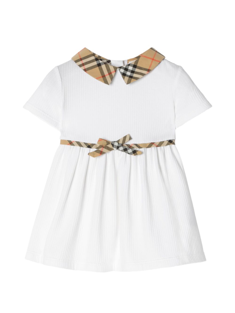Abito per neonata Burberry Kids bianco con motivo House Check 8131661 A1464 BURBERRY KIDS 
