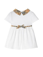 Abito per neonata Burberry Kids bianco con motivo House Check 8131661 A1464 BURBERRY KIDS 